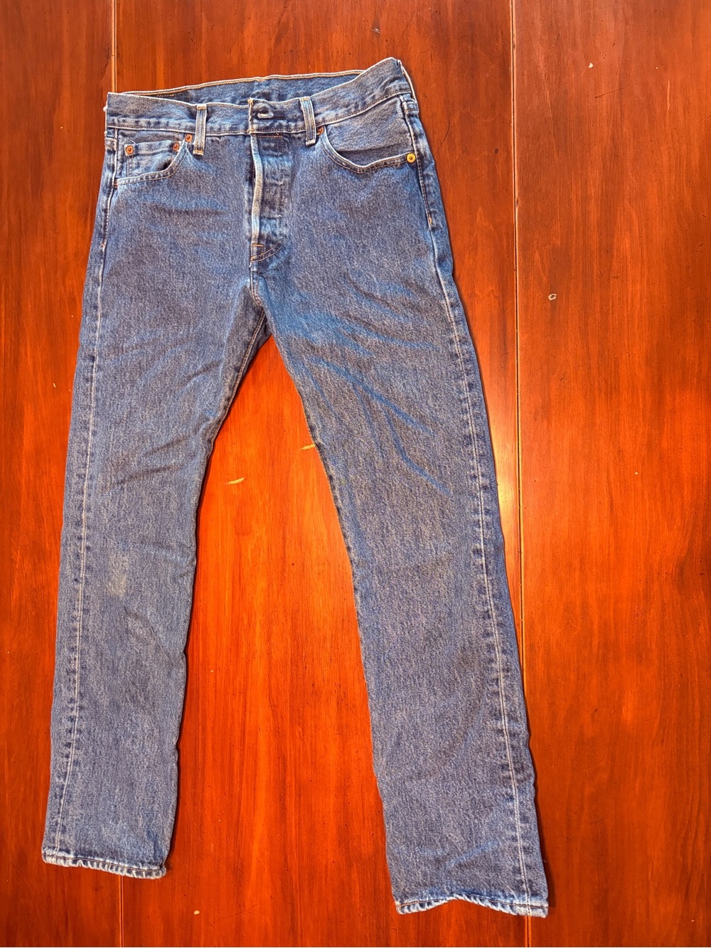 Classic Men's Levi’s 501 Blue Denim Jeans - Straight Fit
